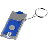 Allegro LED sleutelhanger met munthouder en lampje - Koningsblauw/Zilver