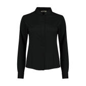 Women's Tailored Fit Mandarin Collar Shirt - Black - XS
