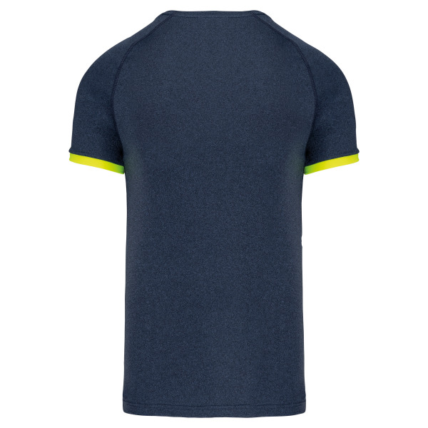 Sport-t-shirt Navy Heather / Fluorescent Yellow XS