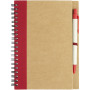 Priestly recycled notebook with pen - Natural/Red