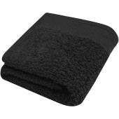 Chloe 550 g/m² håndklæde i bomuld 30x50 cm - Ensfarvet sort