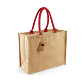 Jute Mini Gift Bag - Natural/Bright Red - One Size