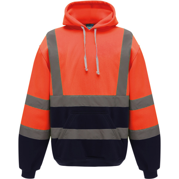 Hi-Vis pullover hoodie Hi Vis Orange / Navy S