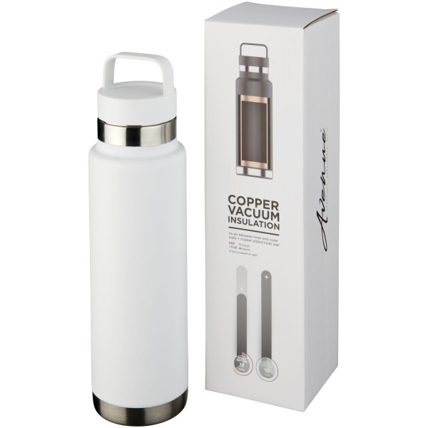Colton 600 ml copper vacuum insulated water bottle - White