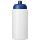 Baseline® Plus grip 500 ml sportflaska med sportlock - Transparent/Blå