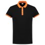 Poloshirt Bicolor Fitted 201002 Black-Orange 8XL