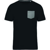 T-shirt BIO-katoen met borstzakje Black / Grey Heather 3XL