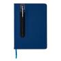 Standaard hardcover PU A5 notitieboek met stylus pen, donkerblauw