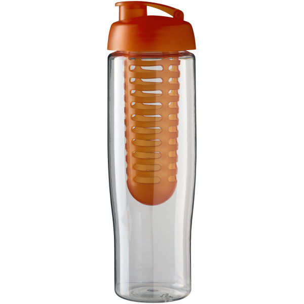 H2O Active® Tempo 700 ml flip lid sport bottle & infuser - Transparent/Orange