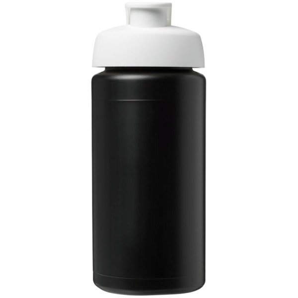 Baseline® Plus grip 500 ml sportfles met flipcapdeksel - Zwart/Wit