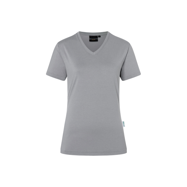 Ladies' Workwear T-Shirt Casual-Flair, from Sustainable Material , 51% GRS Certified Recycled Polyester / 46% Conventional Cotton / 3% Conventional Elastane
