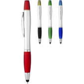 Nash stylus balpen en markeerstift - Zilver/Rood