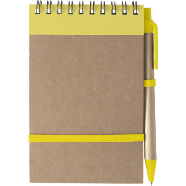 Kartonnen notitieboekje Emory geel