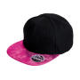 Bronx Glitter Flat Peak Snapback Cap - Black/Pink - One Size