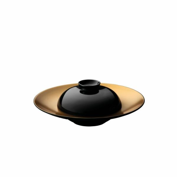 BergHOFF GEM 2Pc Deep Presentation Plate And Bowl, Black & Gold