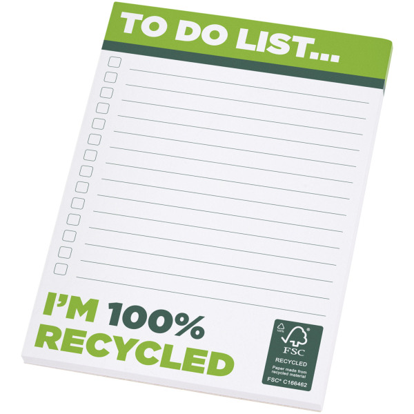 Desk-Mate® A6 recycled notepad - White - 25 pages