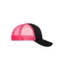 MB070 5 Panel Polyester Mesh Cap - black/neon-pink - one size