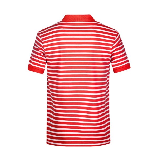 8030 Men's Polo Striped rood/wit S