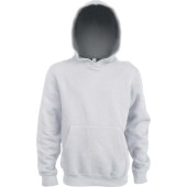 Kinder hooded sweater met gecontrasteerde capuchon White / Fine Grey 8/10 jaar