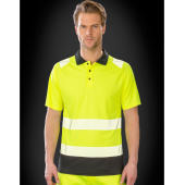 Recycled Safety Polo Shirt - Fluorescent Orange - S/M