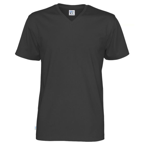 T-Shirt V-Neck Man Black 3XL (GOTS)