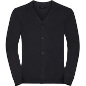 Men's V-Neck Knitted Cardigan Charcoal Marl 4XL