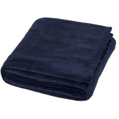 Bay extra soft coral fleece plaid blanket - Dark blue