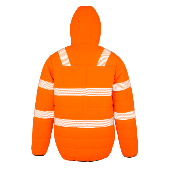 Sicherheitsjacke aus wattiertem, recyceltem Ripstop Fluorescent Orange S
