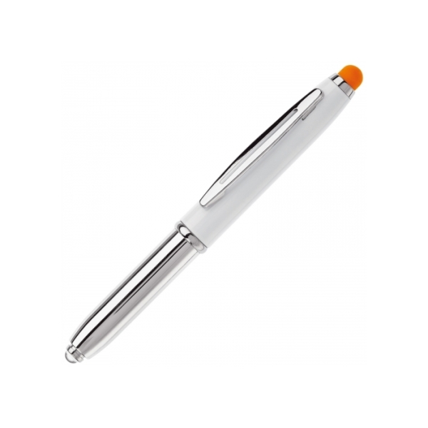 Balpen Shine stylus metaal - Wit / Oranje