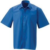 Men's Ss Pure Cotton Easy Care Poplin Shirt Aztec Blue 3XL