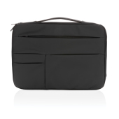 Smooth PU 15.6" laptop sleeve met handvat PVC-vrij, zwart