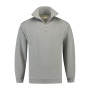 L&S Sweater Zip grey heather 3XL