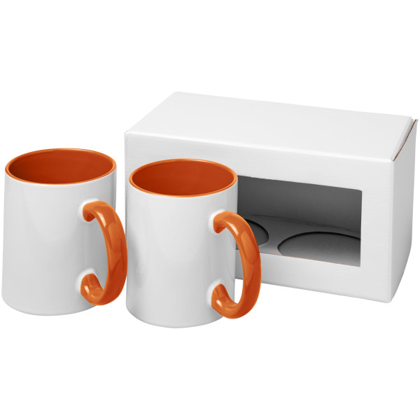 Ceramic sublimatie mok 2 delige geschenkset - Oranje
