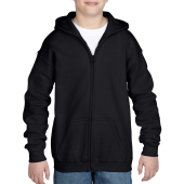 Gildan Sweater Hooded Full Zip HeavyBlend for kids Black S