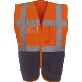 Signalisatie multifunctioneel executive vest Hi Vis Orange / Navy 3XL