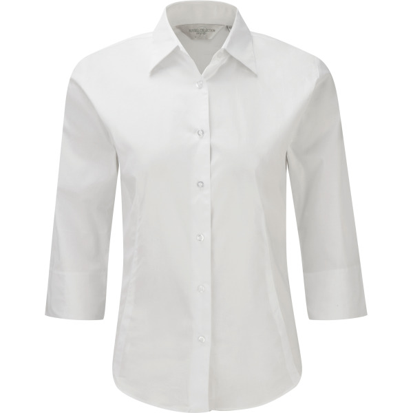 Ladies' 3/4 Sleeve Easy Care Fitted Shirt White XL
