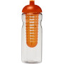 H2O Active® Base 650 ml bidon en infuser met koepeldeksel - Transparant/Oranje