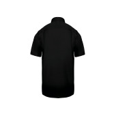 Heren non-iron micro sergé overhemd korte mouwen Black M