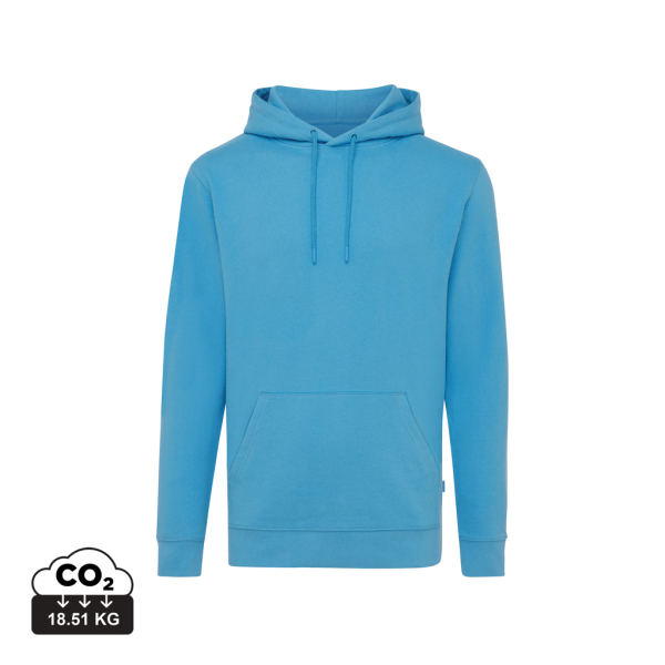 Iqoniq Jasper gerecycled katoen hoodie, rustgevend blauw