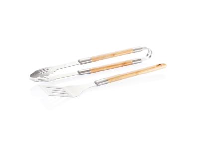 2-delige bamboe barbecue set deluxe, bruin 2-delige bamboe barbecue set deluxe, bruin