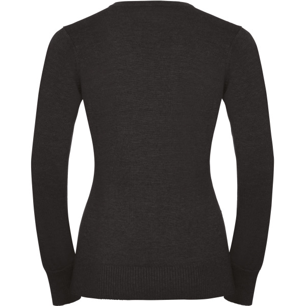 Ladies' V-neck Knitted Pullover Charcoal Marl XL