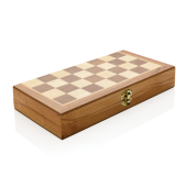 Luxe houten opvouwbare schaakset