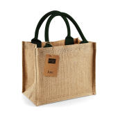 Jute Mini Gift Bag - Natural/Forest Green - One Size