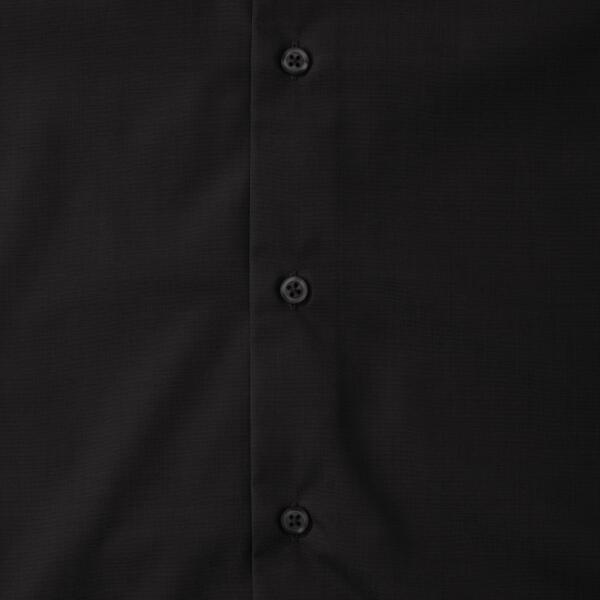 RUS Men LSL Tailored Polycot. Poplin Shirt, Black, 4XL