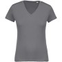 Dames-t-shirt BIO-katoen V-hals Storm Grey XXL