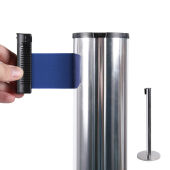 Afzetpaal Flexi Chroom Met 2,7 m Trekband - Blauw