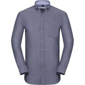 Afgewassen Oxford overhemd met lange mouwen Oxford Navy / Oxford Blue 4XL