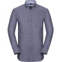 Afgewassen Oxford overhemd met lange mouwen Oxford Navy / Oxford Blue 4XL