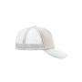 MB070 5 Panel Polyester Mesh Cap lichtgrijs/wit one size