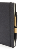 A5 hardcover notesbog i genanvendt læder, grå